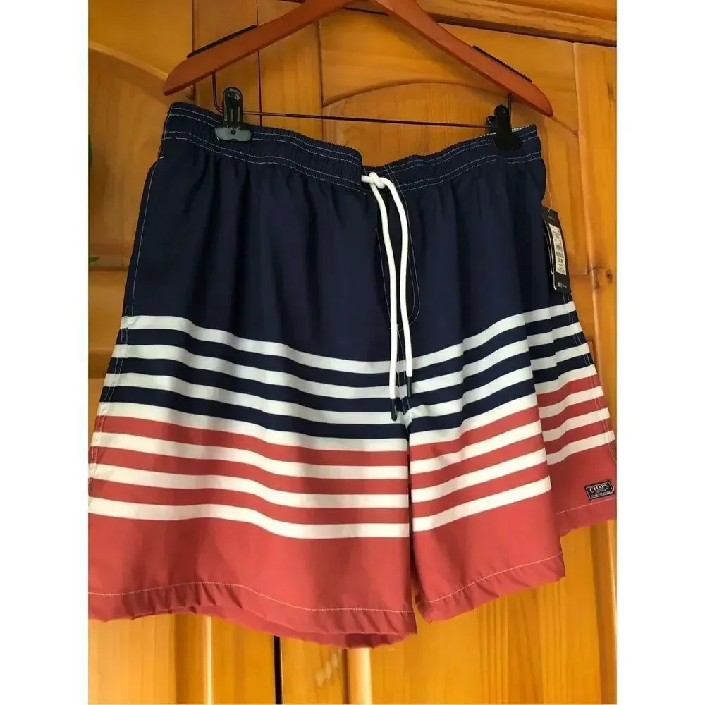 NWT Chaps Men's Men's Swim Trunks with UPF50+ SZ 2XL